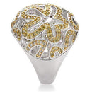 Rings For Sale 1W095 Reverse Two-Tone Brass Ring with AAA Grade CZ