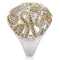 Rings For Sale 1W095 Reverse Two-Tone Brass Ring with AAA Grade CZ