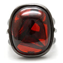 Rings For Sale 1W100 Ruthenium Brass Ring with AAA Grade CZ in Garnet