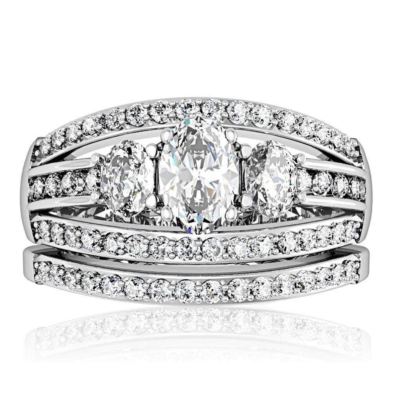 Rings For Sale 1W162 Rhodium Brass Ring with AAA Grade CZ