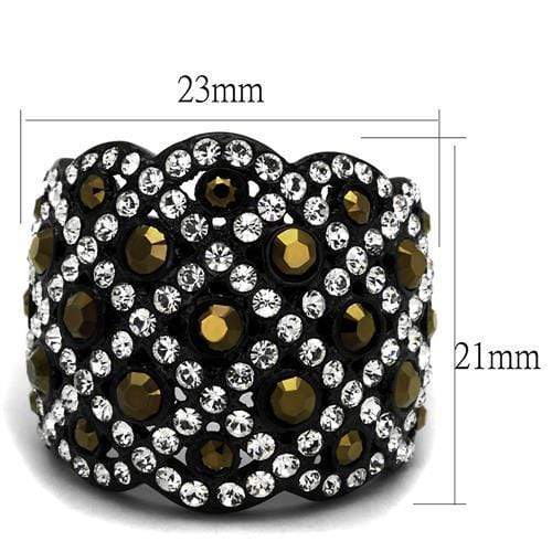 Silver Jewelry Rings Rings For Women TK2197 Black - Stainless Steel Ring with Top Grade Crystal Alamode Fashion Jewelry Outlet