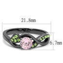 Rings For Women TK3132 Light Black  (Gun) Stainless Steel Ring with CZ