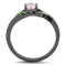 Rings For Women TK3132 Light Black  (Gun) Stainless Steel Ring with CZ