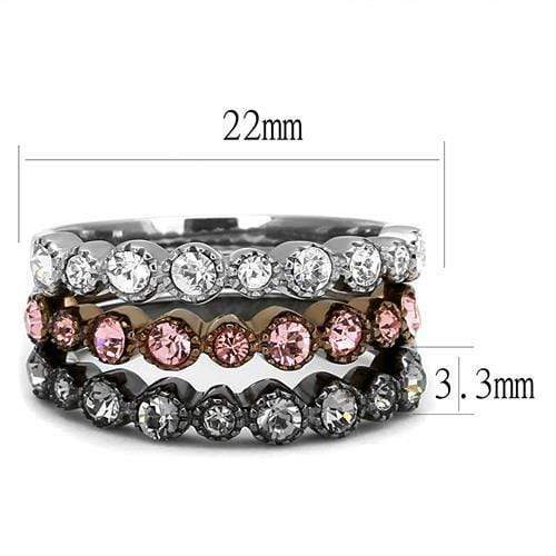 Rings For Women TK3136 & Light coffee Stainless Steel Ring with Crystal