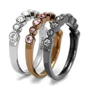 Rings For Women TK3136 & Light coffee Stainless Steel Ring with Crystal