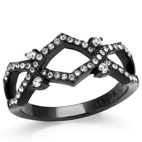 Rings For Women TK3165 Black - Stainless Steel Ring with AAA Grade CZ