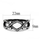 Rings For Women TK3165 Black - Stainless Steel Ring with AAA Grade CZ