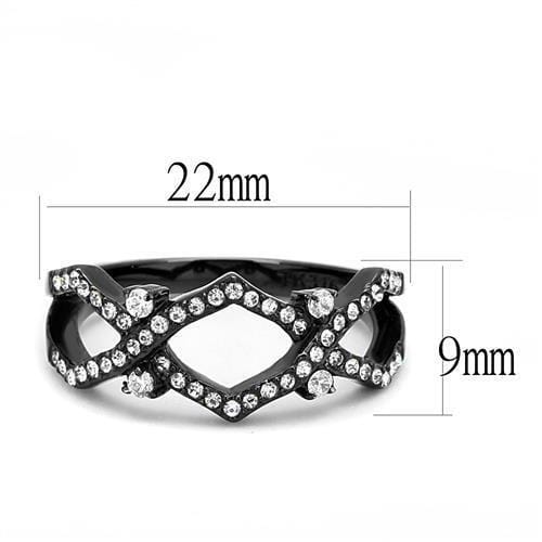 Rings For Women TK3165 Black - Stainless Steel Ring with AAA Grade CZ