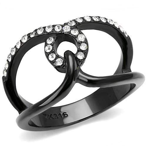 Rings For Women TK3166 Black - Stainless Steel Ring with Top Grade Crystal