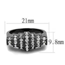 Rings For Women TK3167 Black - Stainless Steel Ring with Top Grade Crystal