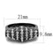 Rings For Women TK3167 Black - Stainless Steel Ring with Top Grade Crystal