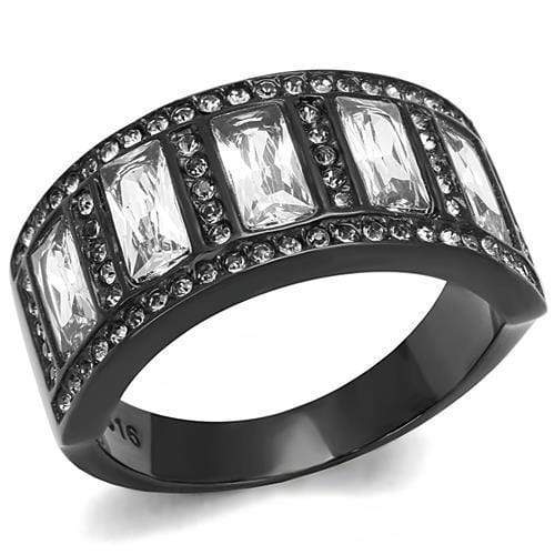 Rings For Women TK3168 Black - Stainless Steel Ring with AAA Grade CZ