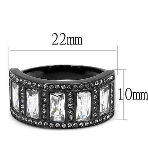 Rings For Women TK3168 Black - Stainless Steel Ring with AAA Grade CZ