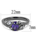 Rings For Women TK3169 Light Black Stainless Steel Ring & CZ