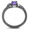 Rings For Women TK3169 Light Black Stainless Steel Ring & CZ