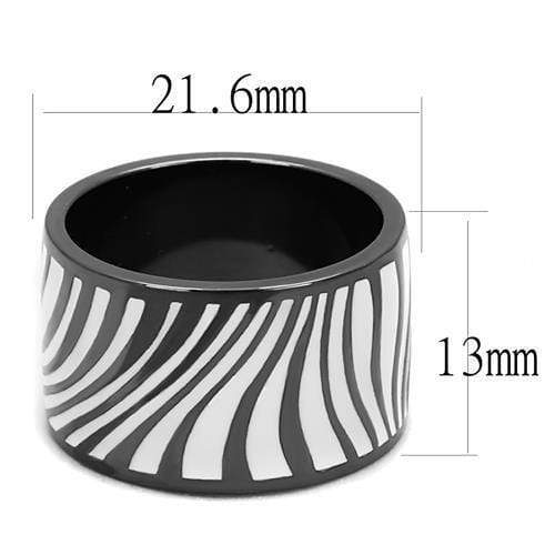 Rings For Women TK3171 Light Black  (Gun) Stainless Steel Ring with Epoxy