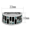 Rings For Women TK3175 Stainless Steel Ring with Synthetic in Sea Blue