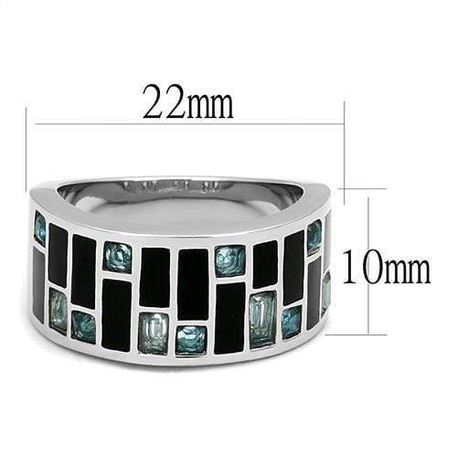 Rings For Women TK3175 Stainless Steel Ring with Synthetic in Sea Blue