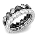 Silver Jewelry Rings Rings For Women TK3231 Two-Tone Black - Stainless Steel Ring with CZ Alamode Fashion Jewelry Outlet