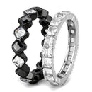 Rings For Women TK3231 Two-Tone Black - Stainless Steel Ring with CZ