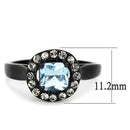 Rings For Women TK3443 Black - Stainless Steel Ring with Synthetic