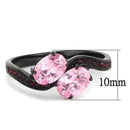 Rings For Women TK3444 Black - Stainless Steel Ring with AAA Grade CZ