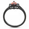 Silver Jewelry Rings Rings For Women TK3445 Black - Stainless Steel Ring with CZ in Garnet Alamode Fashion Jewelry Outlet