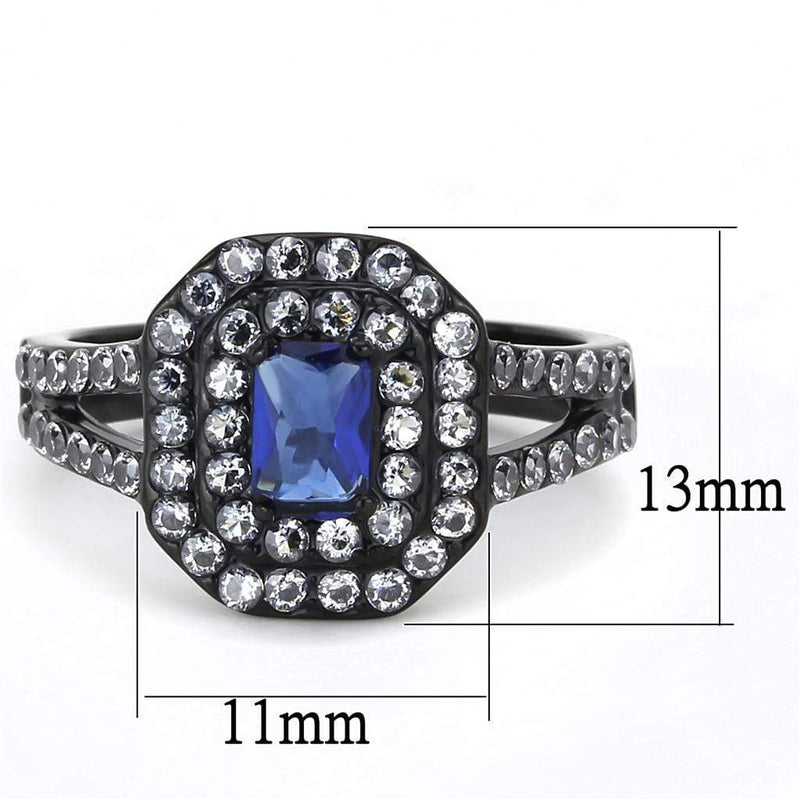 Rings For Women TK3449 Black - Stainless Steel Ring with Synthetic