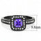 Rings For Women TK3450 Black - Stainless Steel Ring with CZ in Tanzanite