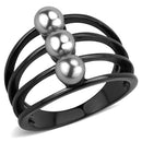 Rings For Women TK3454 Black - Stainless Steel Ring with Synthetic