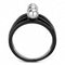 Rings For Women TK3454 Black - Stainless Steel Ring with Synthetic