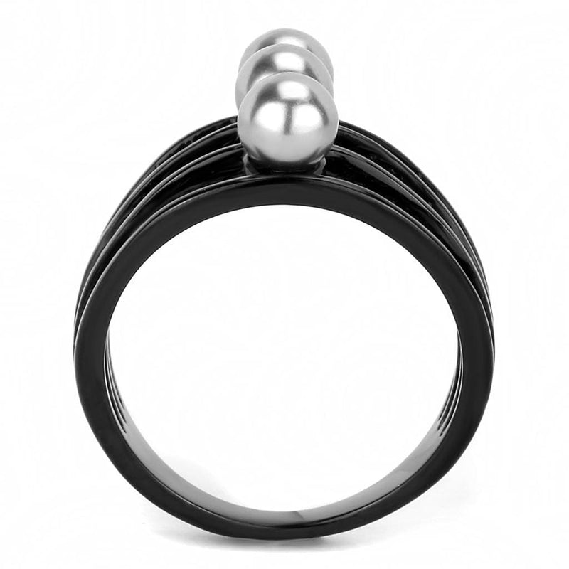 Rings For Women TK3454 Black - Stainless Steel Ring with Synthetic