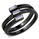 Rings For Women TK3455 Black - Stainless Steel Ring with AAA Grade CZ