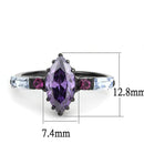 Rings For Women TK3456 Black - Stainless Steel Ring with AAA Grade CZ