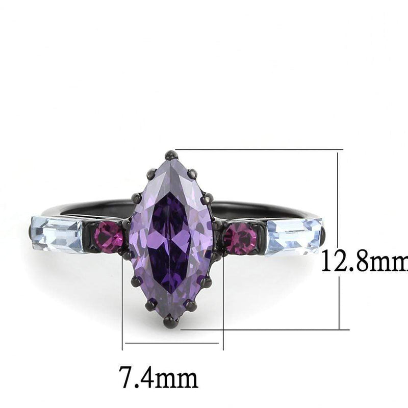 Rings For Women TK3456 Black - Stainless Steel Ring with AAA Grade CZ