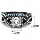 Rings For Women TK3457 Black - Stainless Steel Ring with AAA Grade CZ