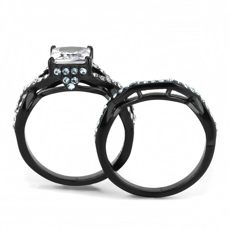 Rings For Women TK3457 Black - Stainless Steel Ring with AAA Grade CZ