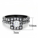 Rings For Women TK3458 Black - Stainless Steel Ring with AAA Grade CZ