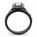 Silver Jewelry Rings Rings For Women TK3458 Black - Stainless Steel Ring with AAA Grade CZ Alamode Fashion Jewelry Outlet