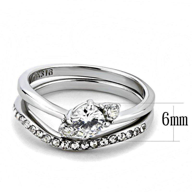 Silver Jewelry Rings Rings For Women TK3507 Stainless Steel Ring with AAA Grade CZ Alamode Fashion Jewelry Outlet