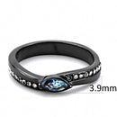 Rings For Women TK3511 Light Black  (Gun) Stainless Steel Ring with CZ