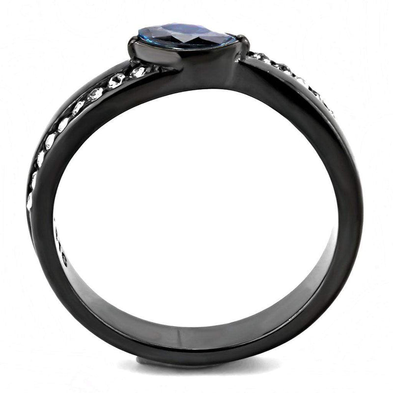 Rings For Women TK3511 Light Black  (Gun) Stainless Steel Ring with CZ