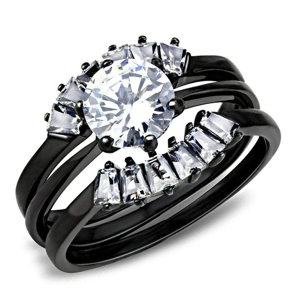 Rings For Women TK3514 Black - Stainless Steel Ring with AAA Grade CZ