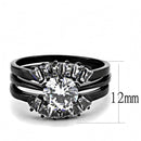 Rings For Women TK3514 Black - Stainless Steel Ring with AAA Grade CZ