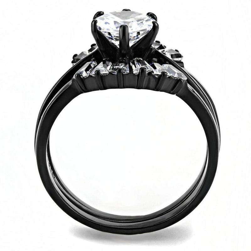 Rings For Women TK3514 Black - Stainless Steel Ring with AAA Grade CZ