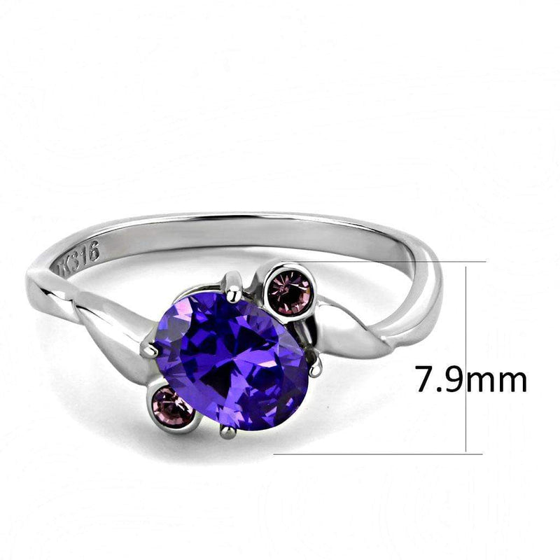 Rings For Women TK3525 Stainless Steel Ring with AAA Grade CZ in Tanzanite