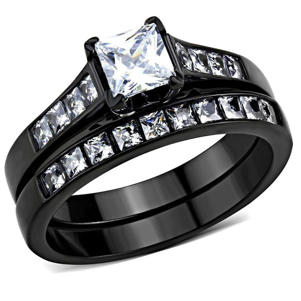 Rings For Women TK3555 Black - Stainless Steel Ring with AAA Grade CZ