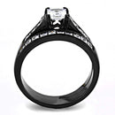 Rings For Women TK3555 Black - Stainless Steel Ring with AAA Grade CZ