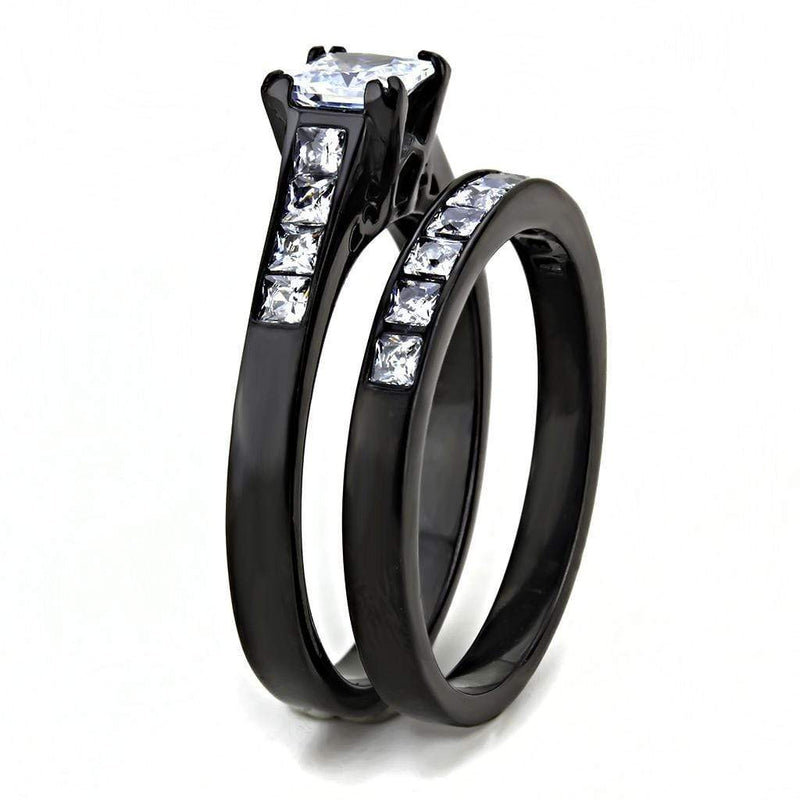 Rings For Women TK3555 Black - Stainless Steel Ring with AAA Grade CZ