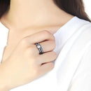 Silver Jewelry Rings Rings For Women TK3555 Black - Stainless Steel Ring with AAA Grade CZ Alamode Fashion Jewelry Outlet